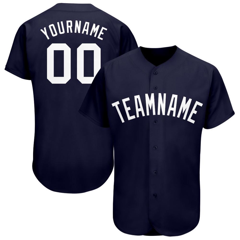 Navy White Baseball Jersey, Custom Baseball Jersey, Personalized Sport Jersey Navy White Baseball Jersey, Custom Baseball Jersey, Personalized Sport Jersey