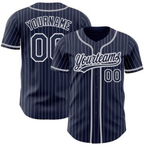 Navy White Pinstripe Gray Authentic Baseball Jersey,&hellip;