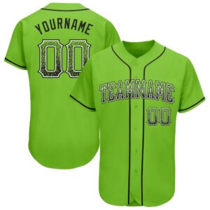Neon Green Black-White Authentic Drift Fashion Baseball&hellip;