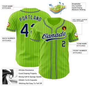 Neon Green Navy Pinstripe Navy White Authentic Baseball Jersey Custom Baseball Jersey Personalized Sport Jersey 2 jgyhm2.jpg
