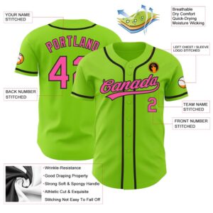 Neon Green Pink Black Authentic Baseball Jersey Custom Baseball Jersey Personalized Sport Jersey 2 sed6ai.jpg