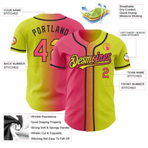 Neon Yellow Neon Pink Black Authentic Gradient Fashion Baseball Jersey Custom Baseball Jersey Personalized Sport Jersey 2 qjfhlz.jpg
