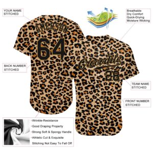 Old Gold Black Old Gold 3D Pattern Design Leopard Authentic Baseball Jersey Custom Baseball Jersey Personalized Sport Jersey 2 lr4nbo.jpg