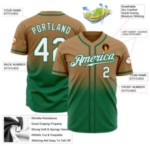Old Gold White Kelly Green Authentic Fade Fashion Baseball Jersey Custom Baseball Jersey Personalized Sport Jersey 2 ujljxz.jpg