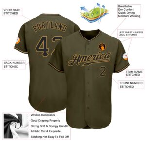Olive Black Old Gold Authentic Salute To Service Baseball Jersey Custom Baseball Jersey Personalized Sport Jersey 2 unqbes.jpg
