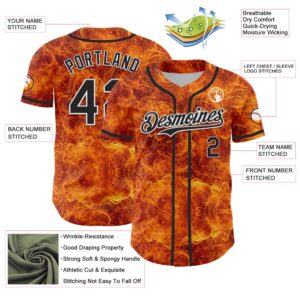Orange Black White 3D Pattern Design Rave Flame Authentic Baseball Jersey Custom Baseball Jersey Personalized Sport Jersey 2 okclfe.jpg