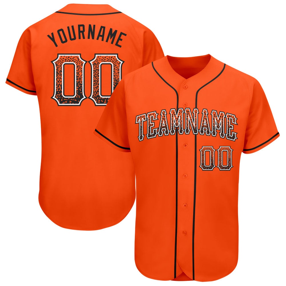 Orange Black-White Authentic Drift Fashion Baseball Jersey, Custom Baseball Jersey, Personalized Sport Jersey