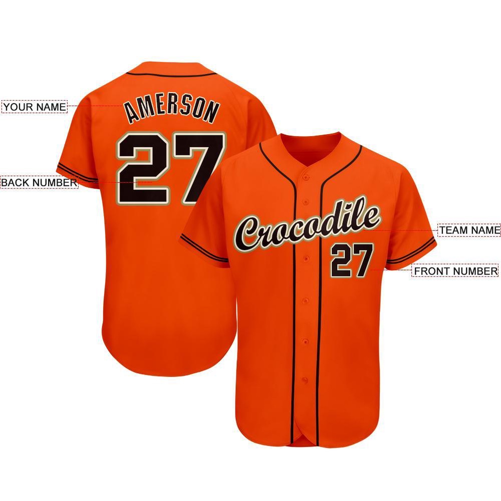 Orange Black Cream-Old Gold Baseball Jersey, Custom Baseball Jersey, Personalized Sport Jersey Orange Black Cream-Old Gold Baseball Jersey, Custom Baseball Jersey, Personalized Sport Jersey
