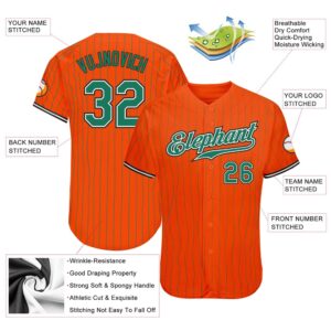 Orange Kelly Green Pinstripe Kelly Green Black Authentic Baseball Jersey Custom Baseball Jersey Personalized Sport Jersey 2 hgnyls.jpg