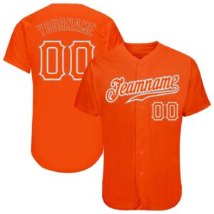 Orange Orange-Gray Authentic Baseball Jersey, Custom Baseball&hellip;
