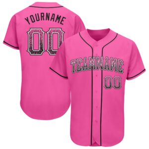 Pink Black-White Authentic Drift Fashion Baseball Jersey,…