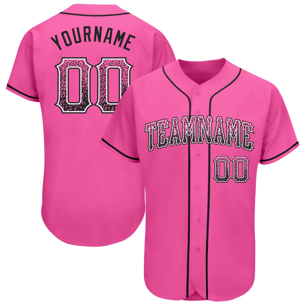 Pink Black-White Authentic Drift Fashion Baseball Jersey, Custom Baseball Jersey, Personalized Sport Jersey Pink Black-White Authentic Drift Fashion Baseball Jersey, Custom Baseball Jersey, Personalized Sport Jersey