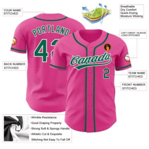 Pink Kelly Green White Authentic Baseball Jersey Custom Baseball Jersey Personalized Sport Jersey 2 m3sveu.jpg