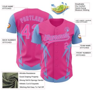 Pink Light Blue 3D Pattern Design Side Sharp Edges Authentic Baseball Jersey Custom Baseball Jersey Personalized Sport Jersey 2 zzpqoq.jpg