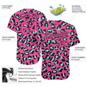 Pink Pink Black 3D Pattern Design Leopard Authentic Baseball Jersey Custom Baseball Jersey Personalized Sport Jersey 2 jyw4oe.jpg