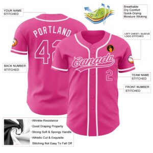 Pink Pink White Authentic Baseball Jersey Custom Baseball Jersey Personalized Sport Jersey 2 nycylz.jpg