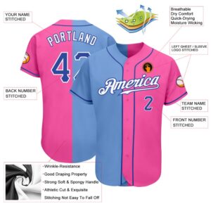Pink Royal Light Blue Authentic Split Fashion Baseball Jersey Custom Baseball Jersey Personalized Sport Jersey 2 lkqoxe.jpg