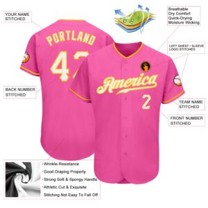 Pink White Gold Authentic Baseball Jersey Custom Baseball Jersey Personalized Sport Jersey 2 vkmpcz.jpg