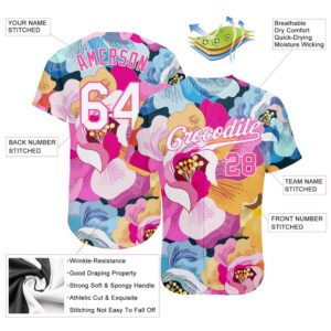 Pink White Pink 3D Pattern Design Flowers Authentic Baseball Jersey Custom Baseball Jersey Personalized Sport Jersey 2 thoncz.jpg