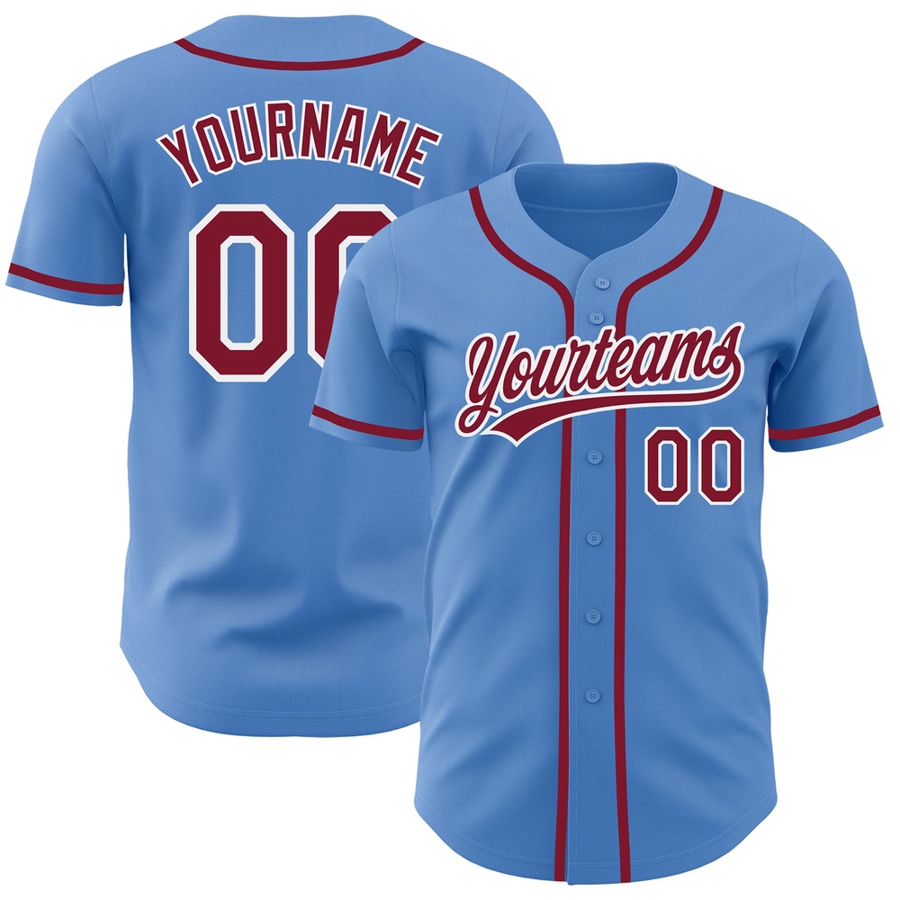 Powder Blue Crimson-White Authentic Baseball Jersey, Custom Baseball Jersey, Personalized Sport Jersey Powder Blue Crimson-White Authentic Baseball Jersey, Custom Baseball Jersey, Personalized Sport Jersey
