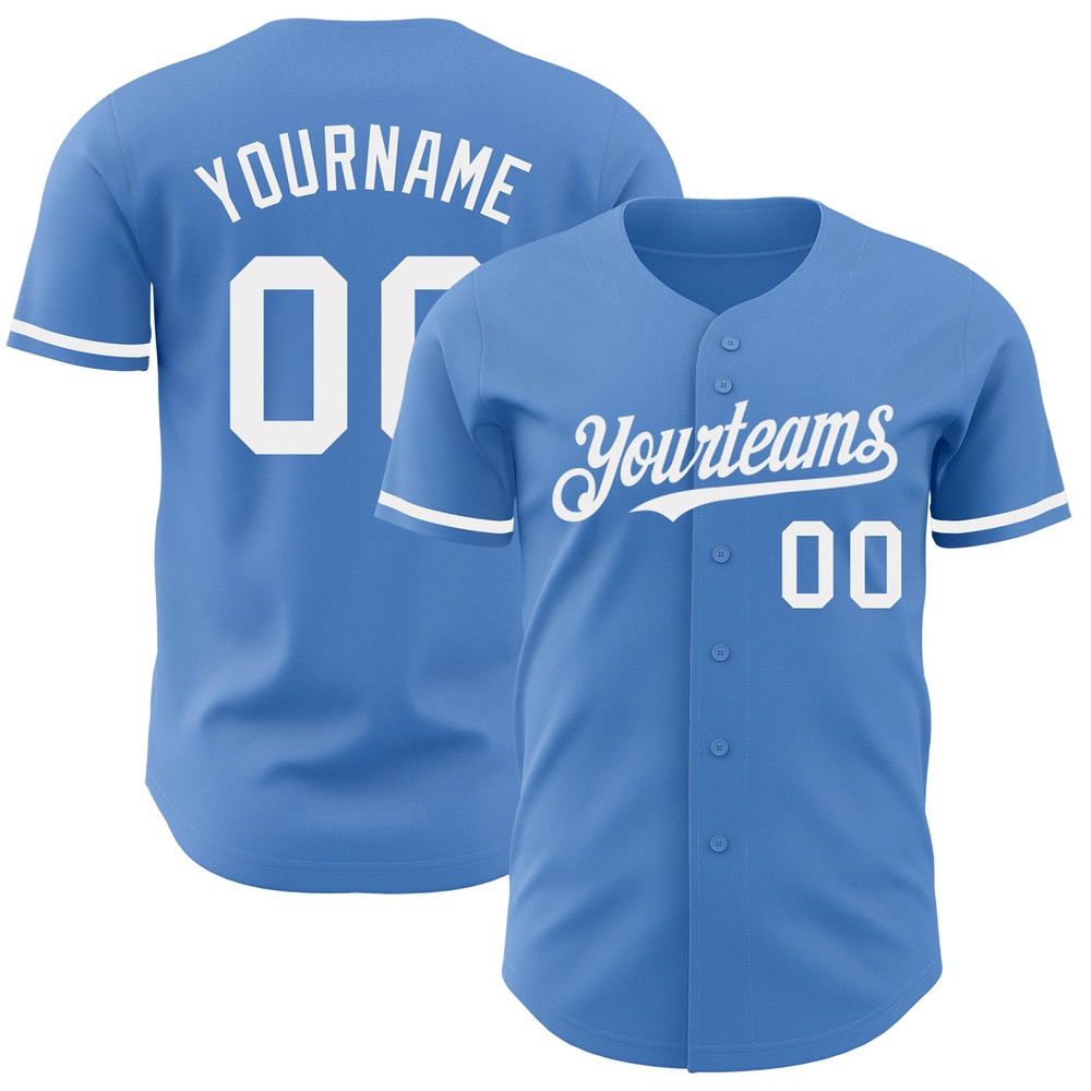 Powder Blue White Authentic Baseball Jersey, Custom Baseball Jersey, Personalized Sport Jersey Powder Blue White Authentic Baseball Jersey, Custom Baseball Jersey, Personalized Sport Jersey