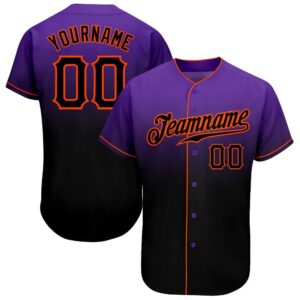 Purple Black-Orange Authentic Fade Fashion Baseball Jersey,…