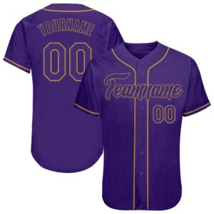 Purple Purple-Old Gold Authentic Baseball Jersey, Custom&hellip;