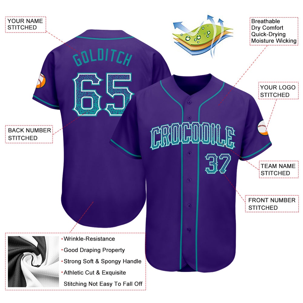 Purple Teal-White Authentic Drift Fashion Baseball Jersey, Custom Baseball Jersey, Personalized Sport Jersey Purple Teal-White Authentic Drift Fashion Baseball Jersey, Custom Baseball Jersey, Personalized Sport Jersey