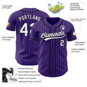 Purple White Pinstripe Black Authentic Baseball Jersey Custom Baseball Jersey Personalized Sport Jersey 2 bg4erj.jpg