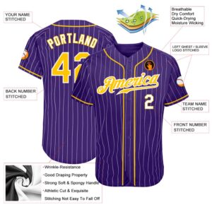 Purple White Pinstripe Gold White Authentic Baseball Jersey Custom Baseball Jersey Personalized Sport Jersey 2 p5plir.jpg