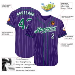 Purple White Pinstripe Kelly Green White Authentic Baseball Jersey Custom Baseball Jersey Personalized Sport Jersey 2 dzxcbz.jpg