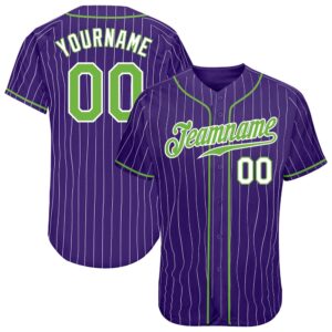 Purple White Pinstripe Neon Green-White Authentic Baseball…