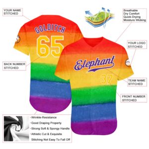 Rainbow For Pride Month Love Is Love LGBT Authentic Baseball Jersey Custom Baseball Jersey Personalized Sport Jersey 2 i8ccnb.jpg