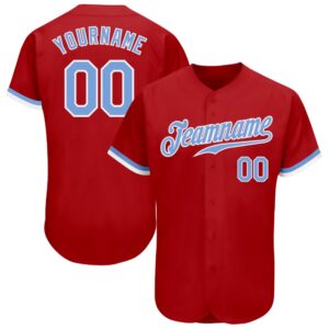 Red Light Blue-White Authentic Baseball Jersey, Custom…