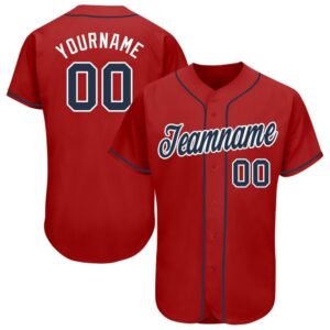 Red Navy-White Baseball Jersey, Custom Baseball Jersey,…
