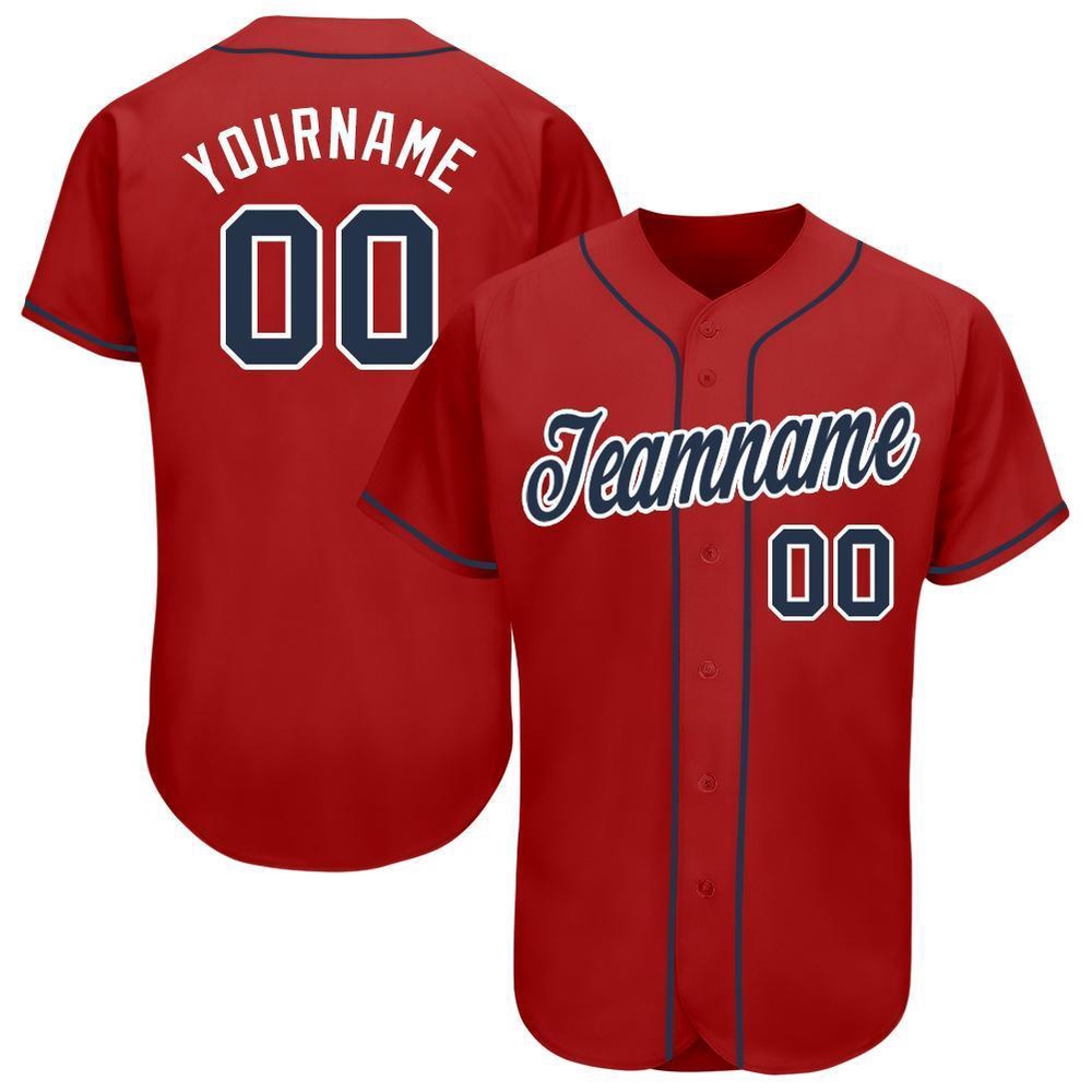 Red Navy-White Baseball Jersey, Custom Baseball Jersey, Personalized Sport Jersey Red Navy-White Baseball Jersey, Custom Baseball Jersey, Personalized Sport Jersey