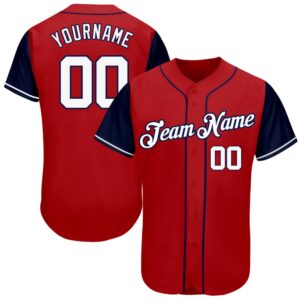 Red White-Navy Authentic Two Tone Baseball Jersey,…