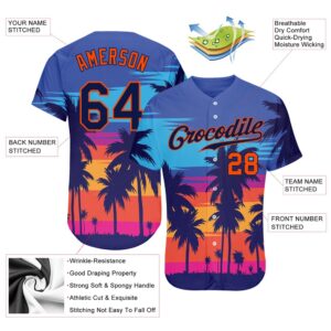 Royal Navy Orange 3D Pattern Design Palm Trees Authentic Baseball Jersey Custom Baseball Jersey Personalized Sport Jersey 2 vwfxk6.jpg