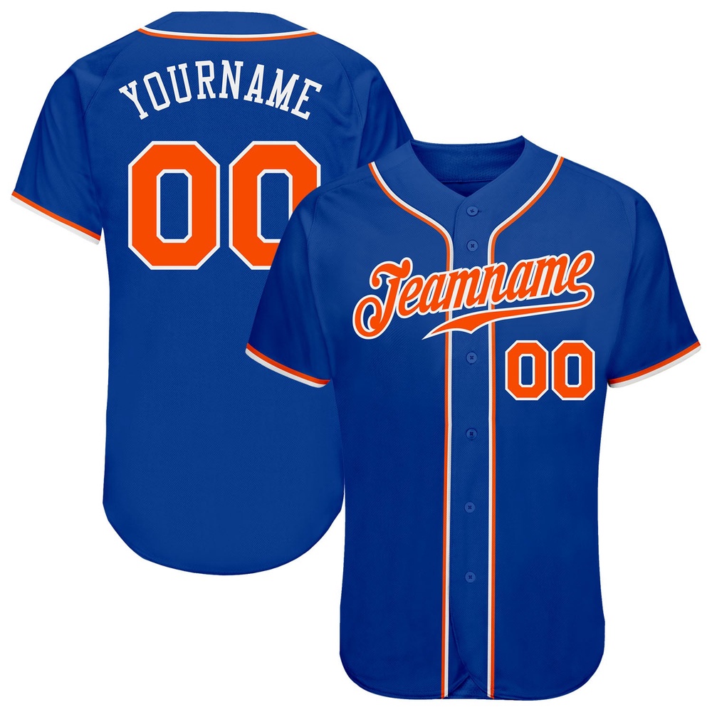 Royal Orange-White Authentic Baseball Jersey, Custom Baseball Jersey, Personalized Sport Jersey Royal Orange-White Authentic Baseball Jersey, Custom Baseball Jersey, Personalized Sport Jersey