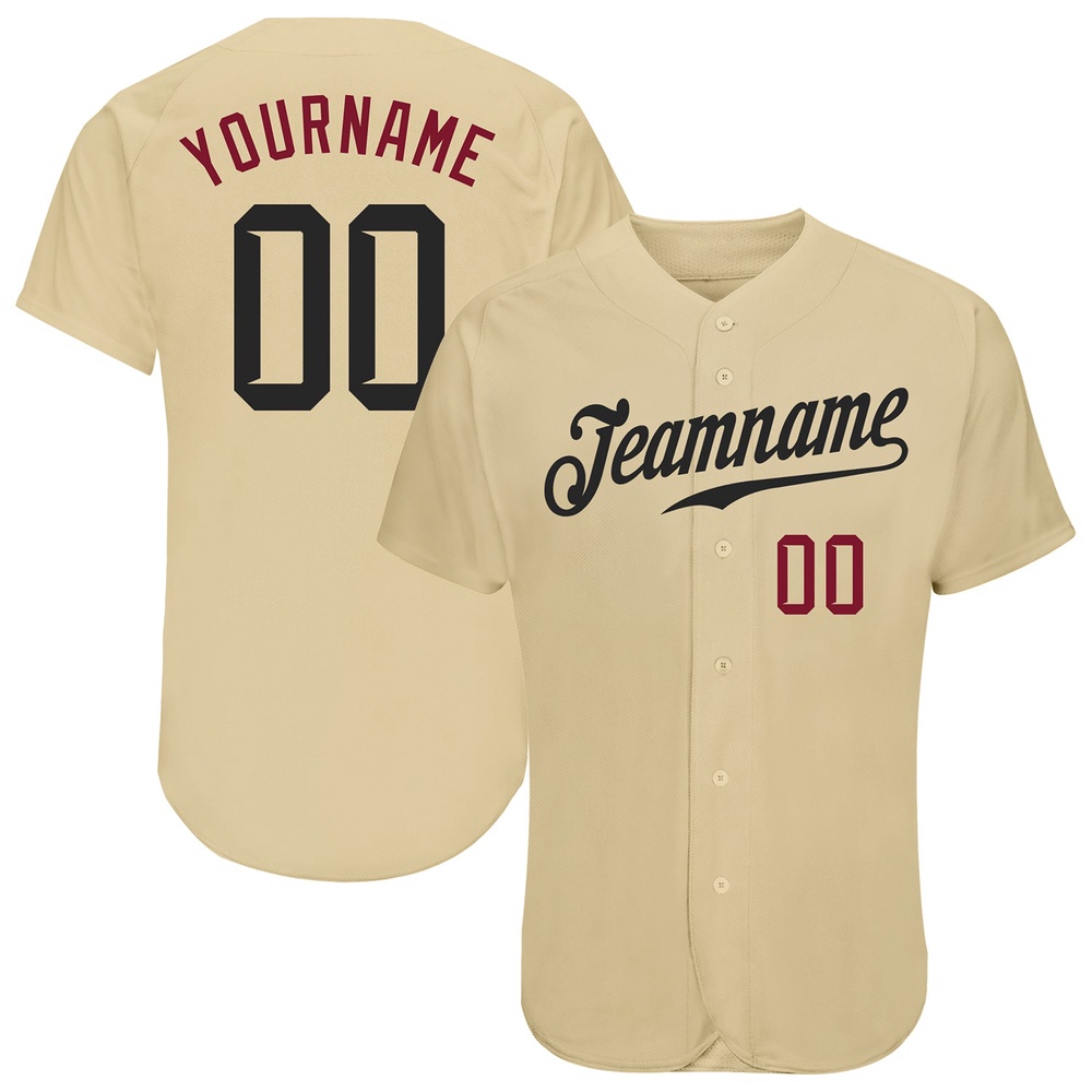 Sand Black-Crimson Authentic Baseball Jersey, Custom Baseball Jersey, Personalized Sport Jersey Sand Black-Crimson Authentic Baseball Jersey, Custom Baseball Jersey, Personalized Sport Jersey