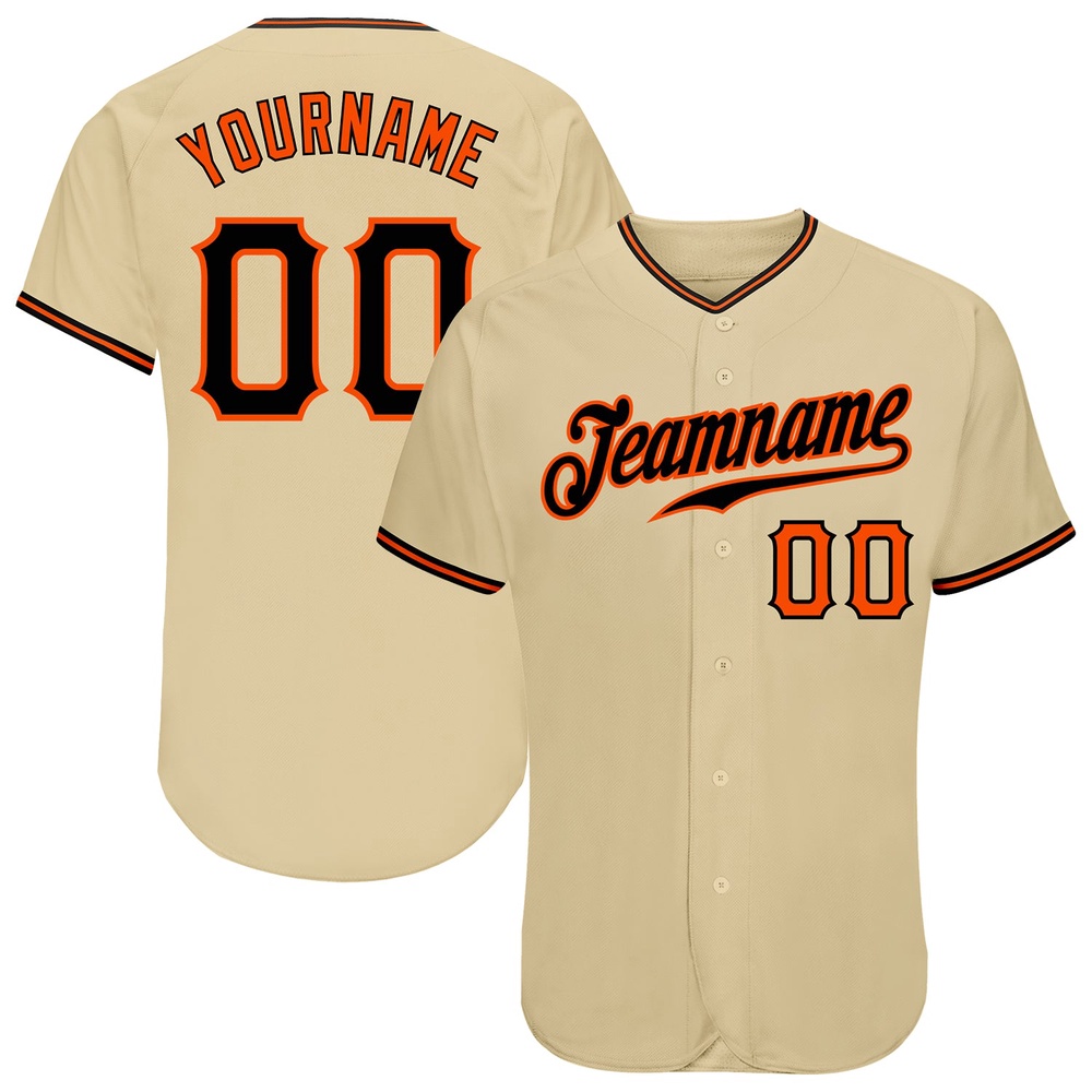 Sand Black-Orange Authentic Baseball Jersey, Custom Baseball Jersey, Personalized Sport Jersey Sand Black-Orange Authentic Baseball Jersey, Custom Baseball Jersey, Personalized Sport Jersey