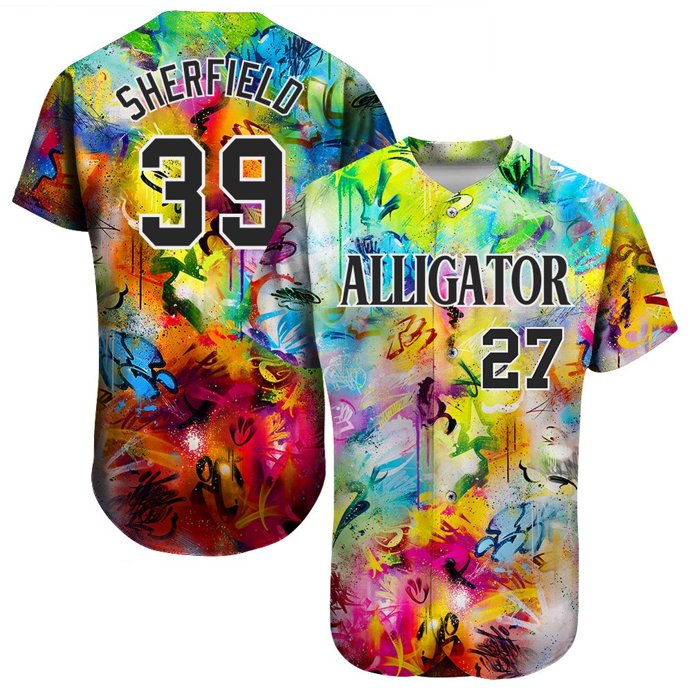 Scratch Graffiti Pattern Black-White 3D Authentic Baseball Jersey, Custom Baseball Jersey, Personalized Sport Jersey Scratch Graffiti Pattern Black-White 3D Authentic Baseball Jersey, Custom Baseball Jersey, Personalized Sport Jersey