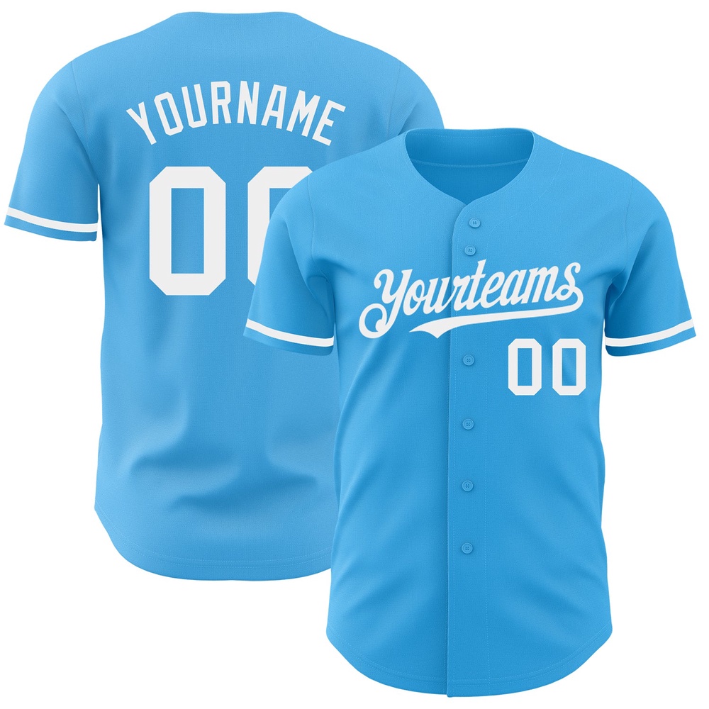 Sky Blue White Authentic Baseball Jersey, Custom Baseball Jersey, Personalized Sport Jersey Sky Blue White Authentic Baseball Jersey, Custom Baseball Jersey, Personalized Sport Jersey