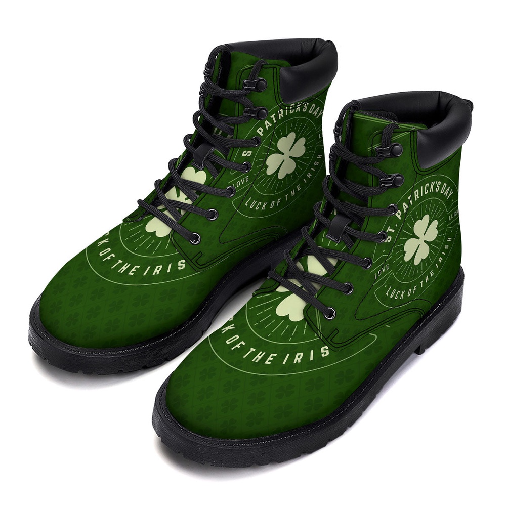 St. Patrick’s Day Four Leaf Clover Print Boots, St Patricks Day Boots, St Patricks Day Shoes