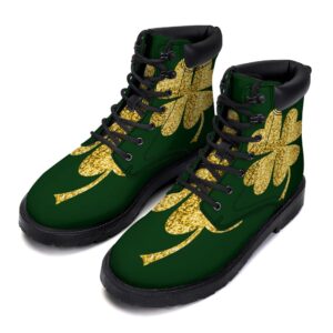 St. Patrick’s Day Gold Clover Print Boots,…