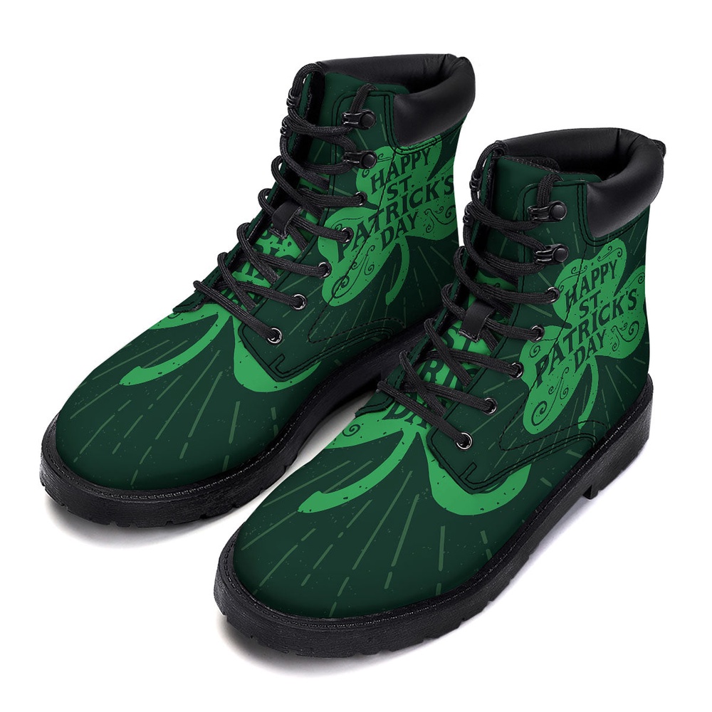St. Patrick’s Day Irish Clover Print Boots, St Patricks Day Boots, St Patricks Day Shoes