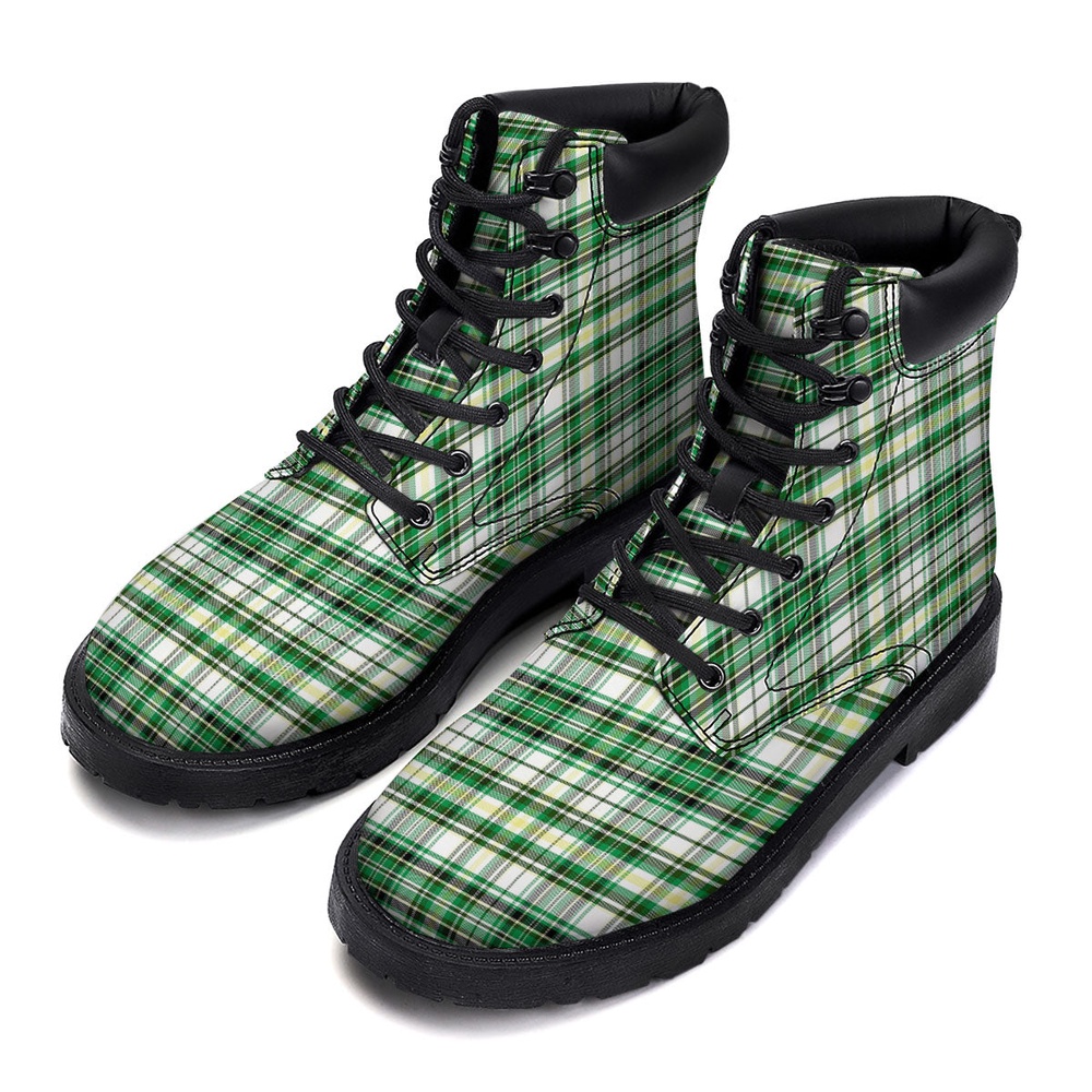 St. Patrick’s Day Irish Tartan Print Boots, St Patricks Day Boots, St Patricks Day Shoes
