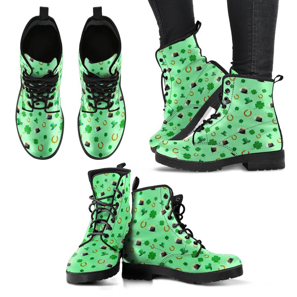St Patricks Day Womens Leather Boots, St Patricks Day Boots, St Patricks Day Shoes