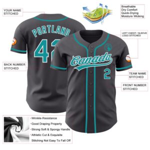 Steel Gray Teal White Authentic Baseball Jersey Custom Baseball Jersey Personalized Sport Jersey 2 ygsrjn.jpg