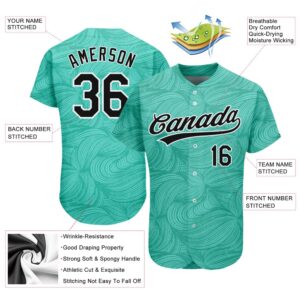 Teal Black White 3D Pattern Design Authentic Baseball Jersey Custom Baseball Jersey Personalized Sport Jersey 2 ezdwhs.jpg